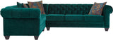 COSGROVE Peacock Green 123" Wide Sectional