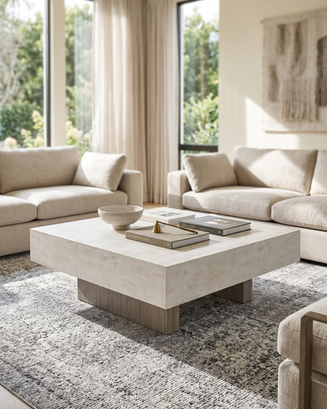COSSETTE Cement-Look 3 Piece Table Set