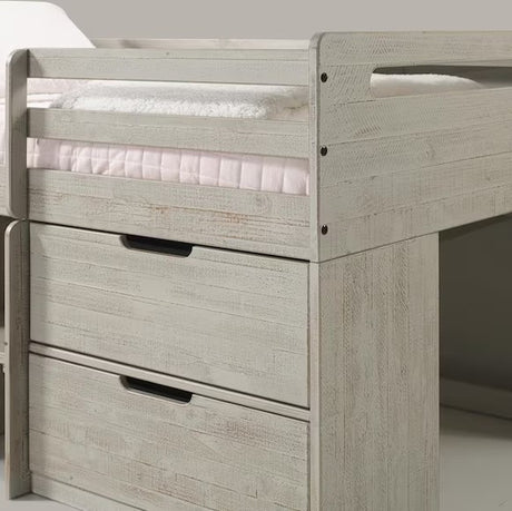 CRANDALL Twin Platform Low Loft Bed with Storage