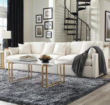 CRAYVILLE Ivory 120" Wide 3 Piece Modular Sofa