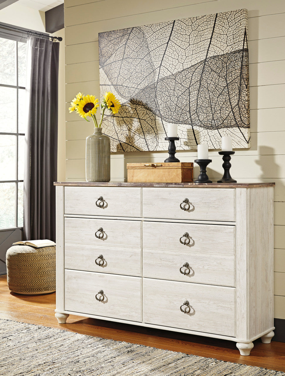 CRESTHILL White 61" x 41" Dresser