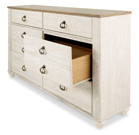 CRESTHILL White 61" x 41" Dresser