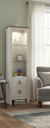 CRESTHILL White 21" Wide x 73" Height Tall Pier with Light
