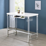 CRETE Glossy White 47" x 23" Bar Table
