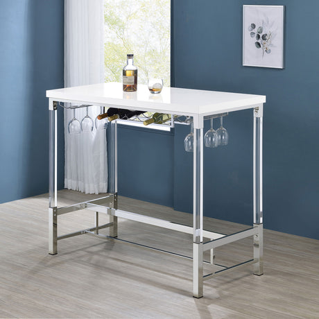 CRETE Glossy White 47" x 23" Bar Table