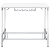 CRETE Glossy White 47" x 23" Bar Table