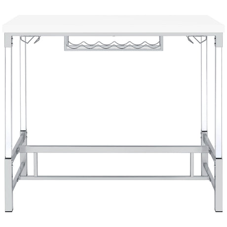 CRETE Glossy White 47" x 23" Bar Table
