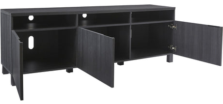CRIGAN Black 70 Inch Wide Door TV Stand (RTA)