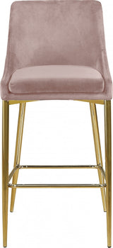 CRISTINA Pink Velvet Counter Stool