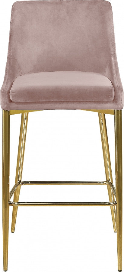 CRISTINA Pink Velvet Counter Stool