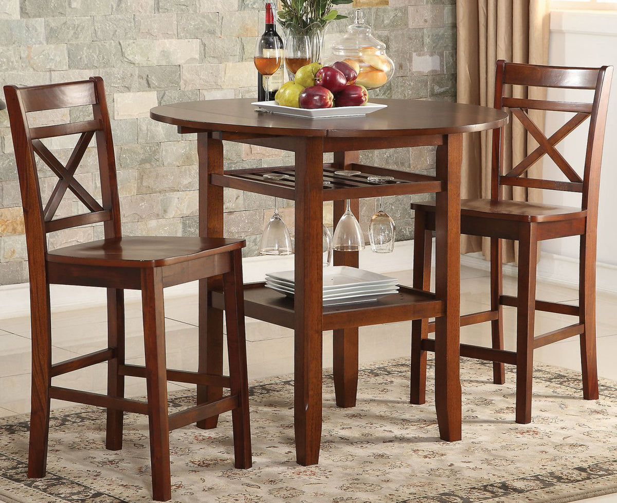 CADMUS Cherry 40" Wide Counter Table with Drop Leaves