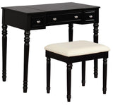 CALDER Black 36" Wide Lift-Top Mirror Vanity with Stool