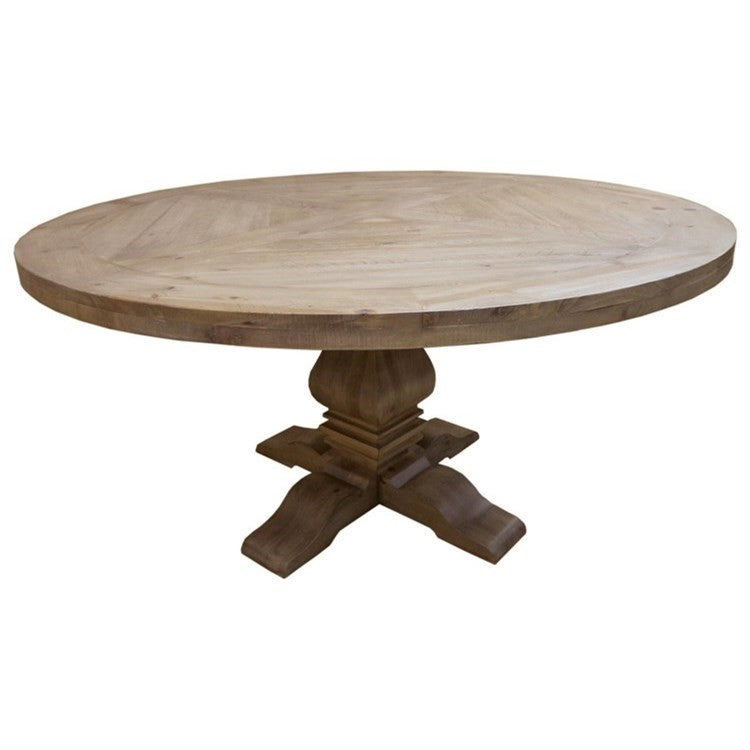 CALLUM 5 Piece Round Dining Set with Beige Chairs