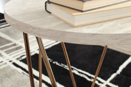 CARRIGAN Beige & Gold 3 Piece Table Set