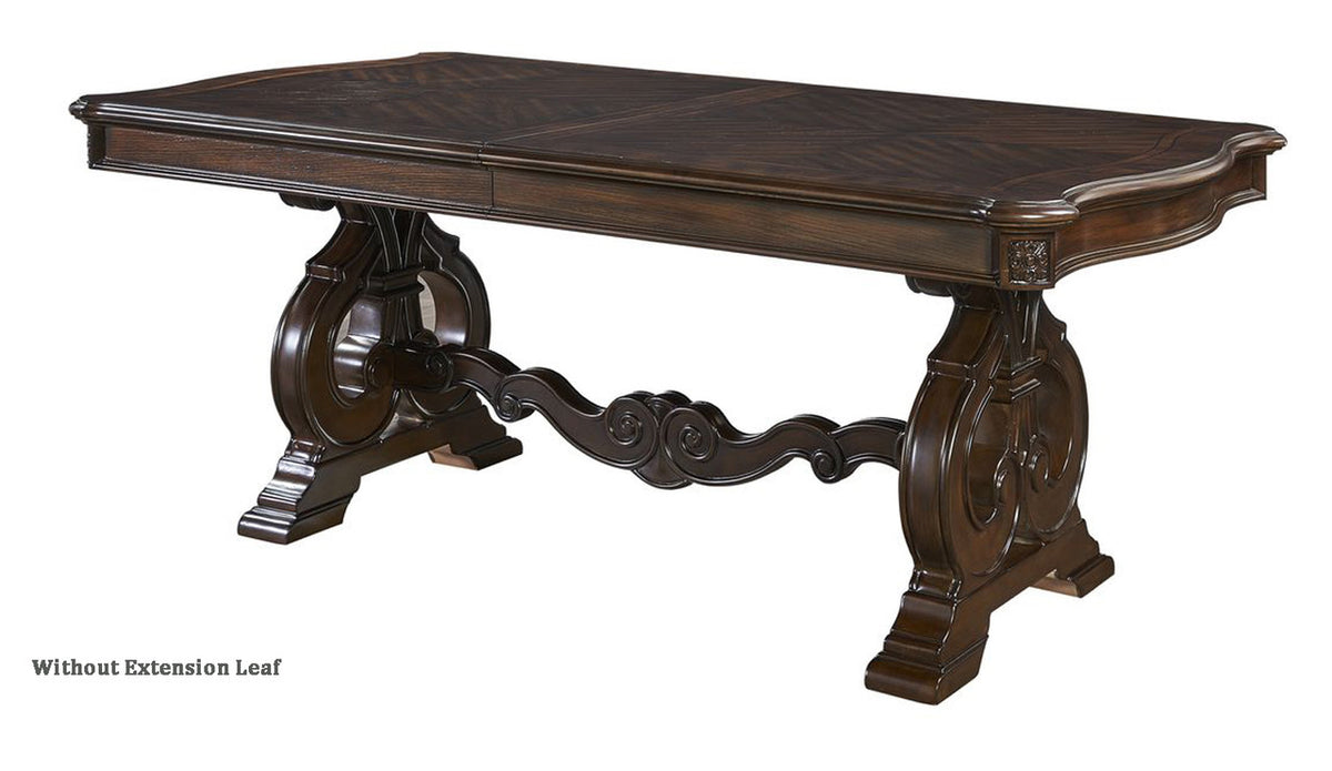 CAVANAUGH Brown Pecan 9 Piece Dining Set