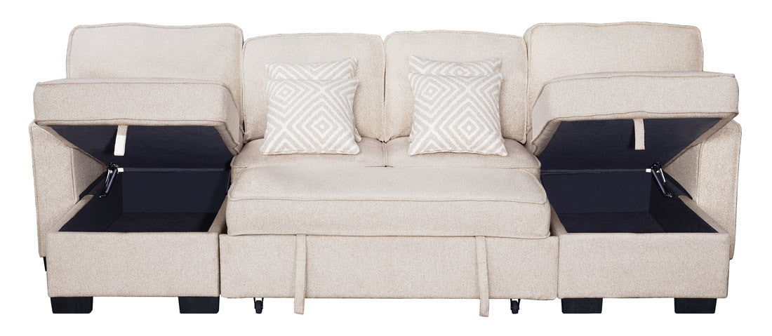 Cayson Beige Sleeper Sectional