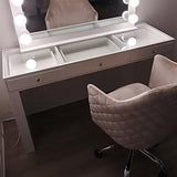 CELENE White 54" Wide LED Vanity Mirror & Desk