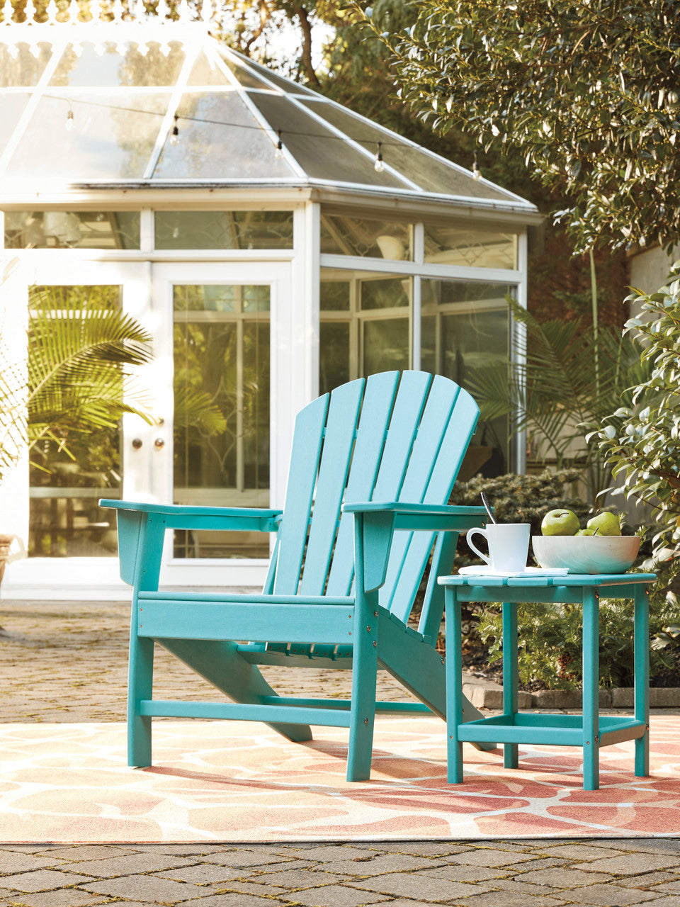 CHAMPLAIN Turquoise 15" Wide Adirondack Side Table