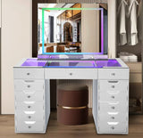 CLARISSA LED Vanity with Bluetooth Speakers & Lights in Drawers