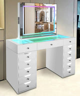 CLARISSA LED Vanity with Bluetooth Speakers & Lights in Drawers