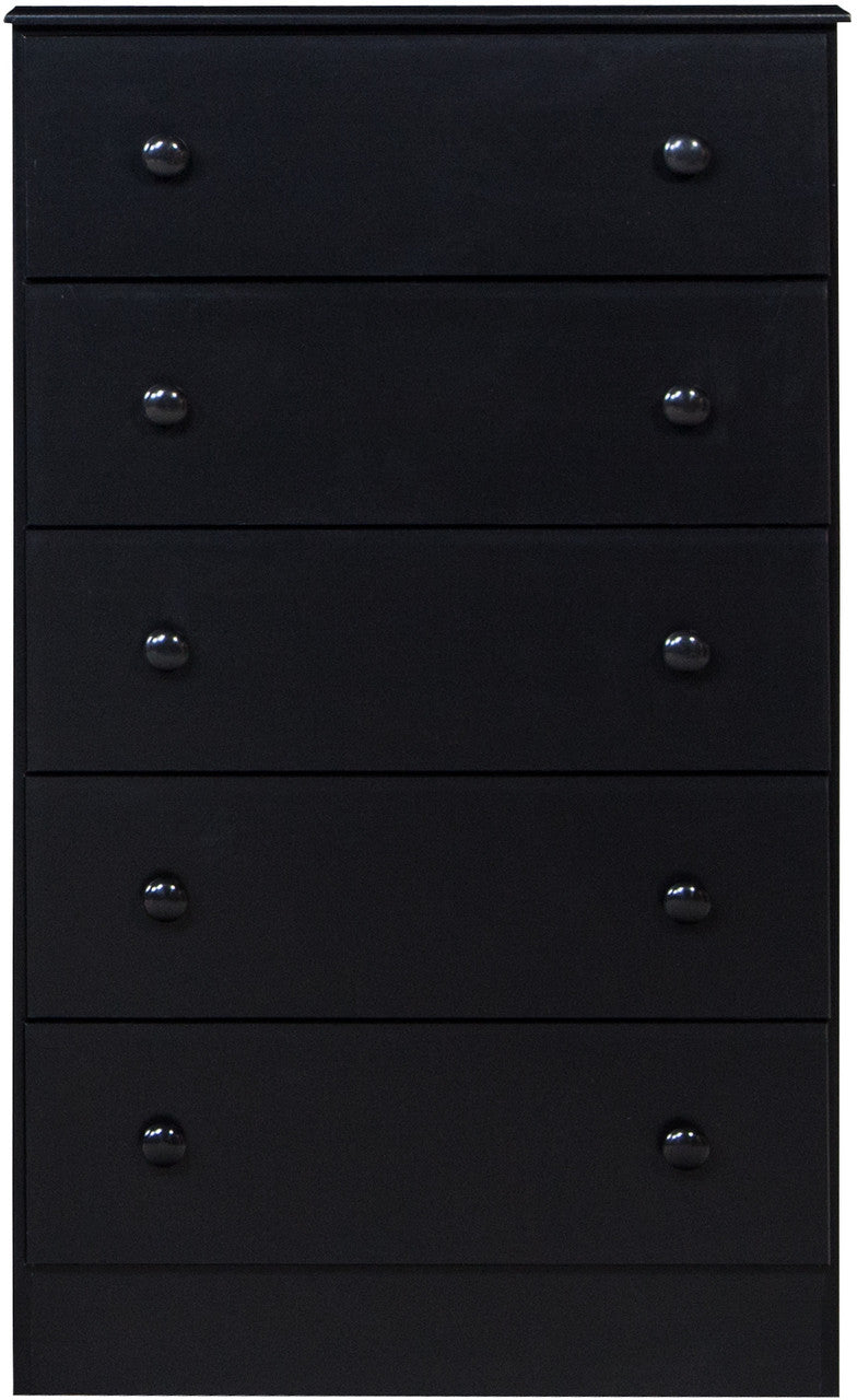 COEPTO Black 27" Wide 5 Drawer Chest