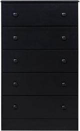 COEPTO Black 27" Wide 5 Drawer Chest