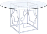 COLLINS Blue and Chrome 5 Piece Dining Set