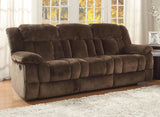 CORDAROY Chocolate Plush Reclining Sofa & Loveseat