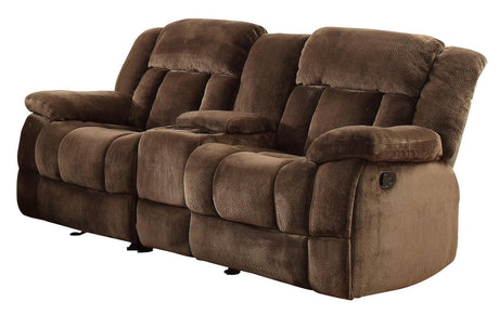 CORDAROY Chocolate Plush Reclining Sofa & Loveseat