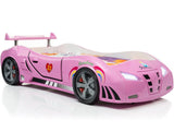 COUPE Pink Lighted Race Car Bed