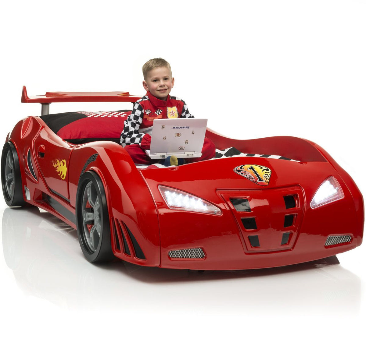 COUPE Red Lighted Race Car Bed