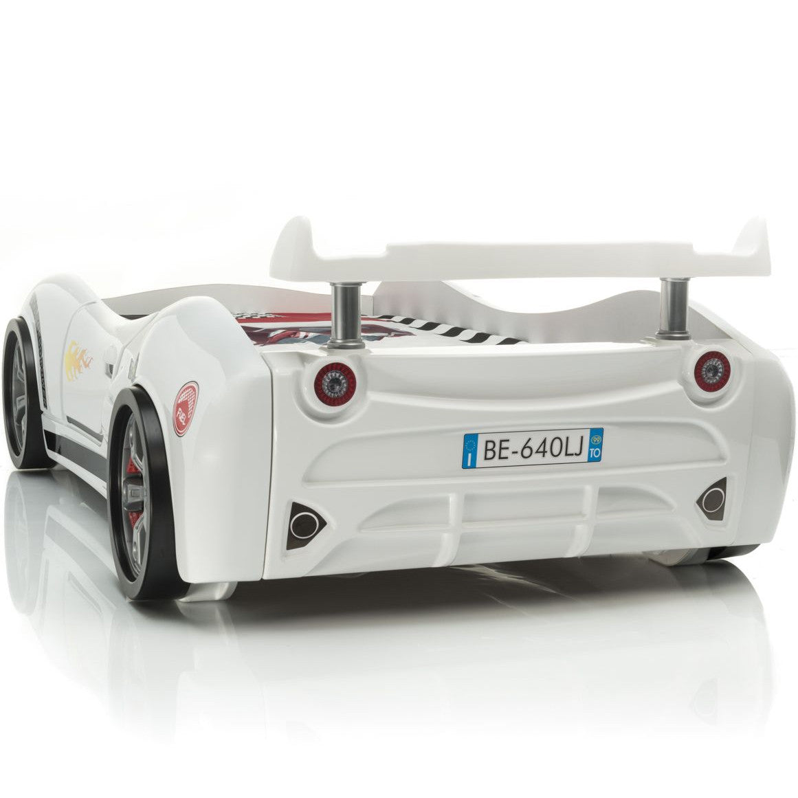 COUPE White Lighted Race Car Bed