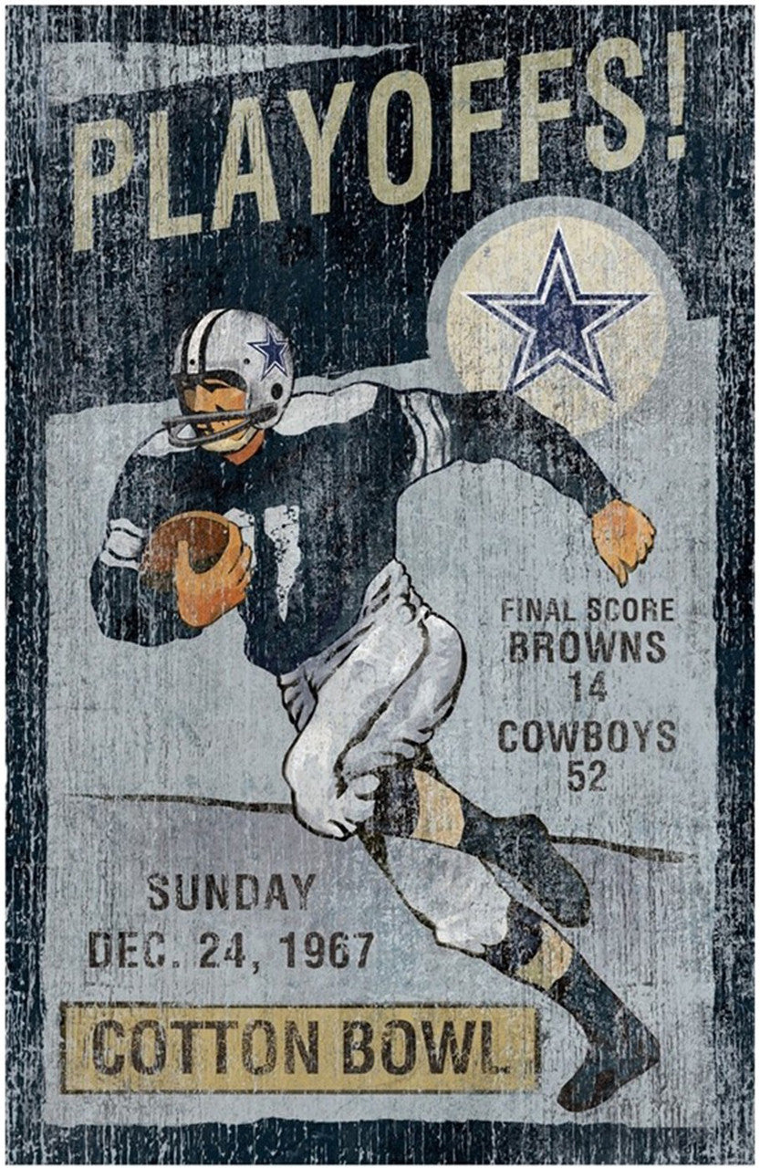 Dallas Cowboys 26" Height Playoffs Wall Art