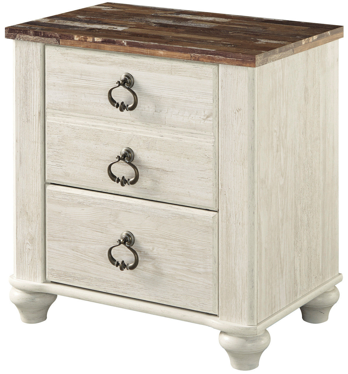 CRESTHILL White 24" Wide Night Stand with USB port
