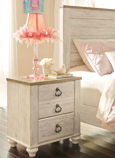 CRESTHILL White 24" Wide Night Stand with USB port