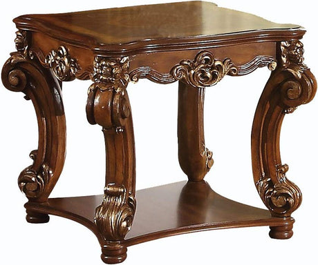 CROWNWOOD Cherry Rectangular 3 Piece Table Set with Shelves