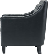DAHLIA Black Faux Leather 30" Wide Accent Chair