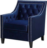 DAHLIA Dark Blue Fabric 30" Wide Accent Chair