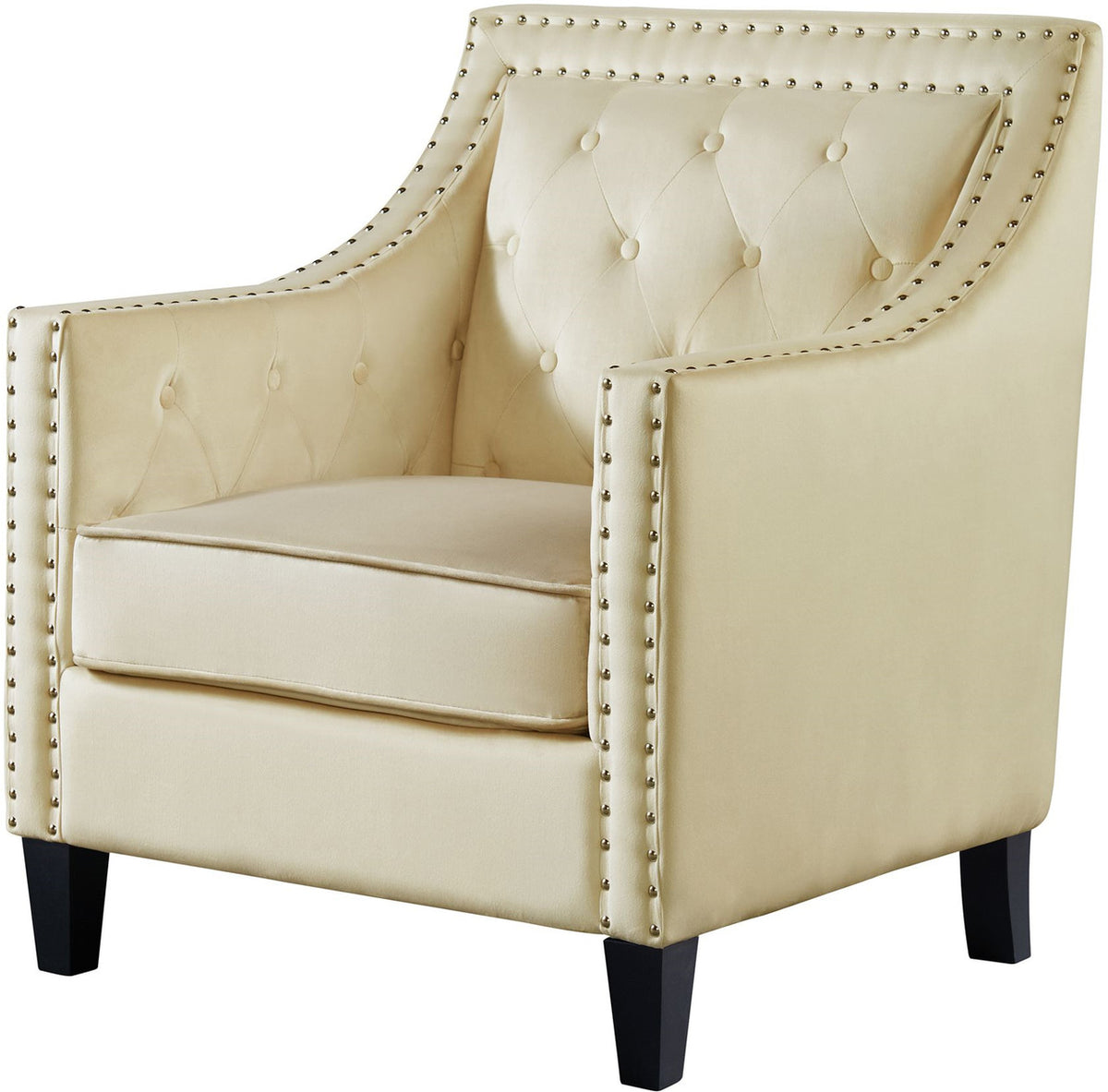 DAHLIA Cream Fabric 30" Wide Accent Chair