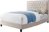 DAHLIA Cream Velvet Platform Bed