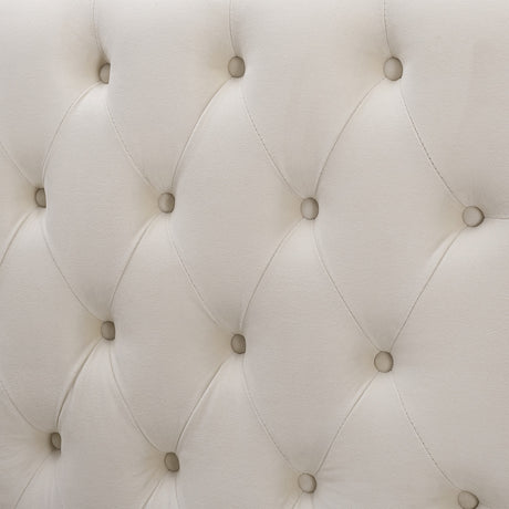 DAHLIA Cream Velvet Platform Bed