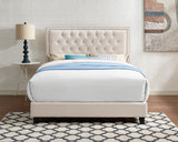 DAHLIA Cream Velvet Platform Bed