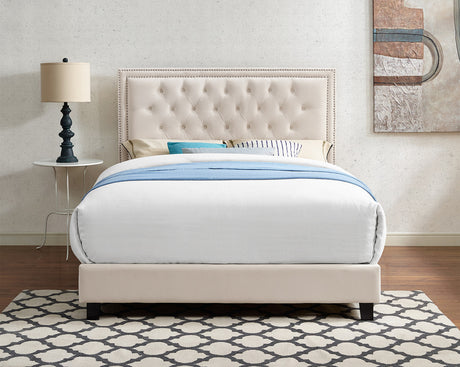 DAHLIA Cream Velvet Platform Bed