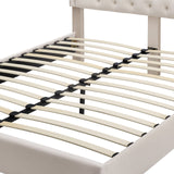 DAHLIA Cream Velvet Platform Bed
