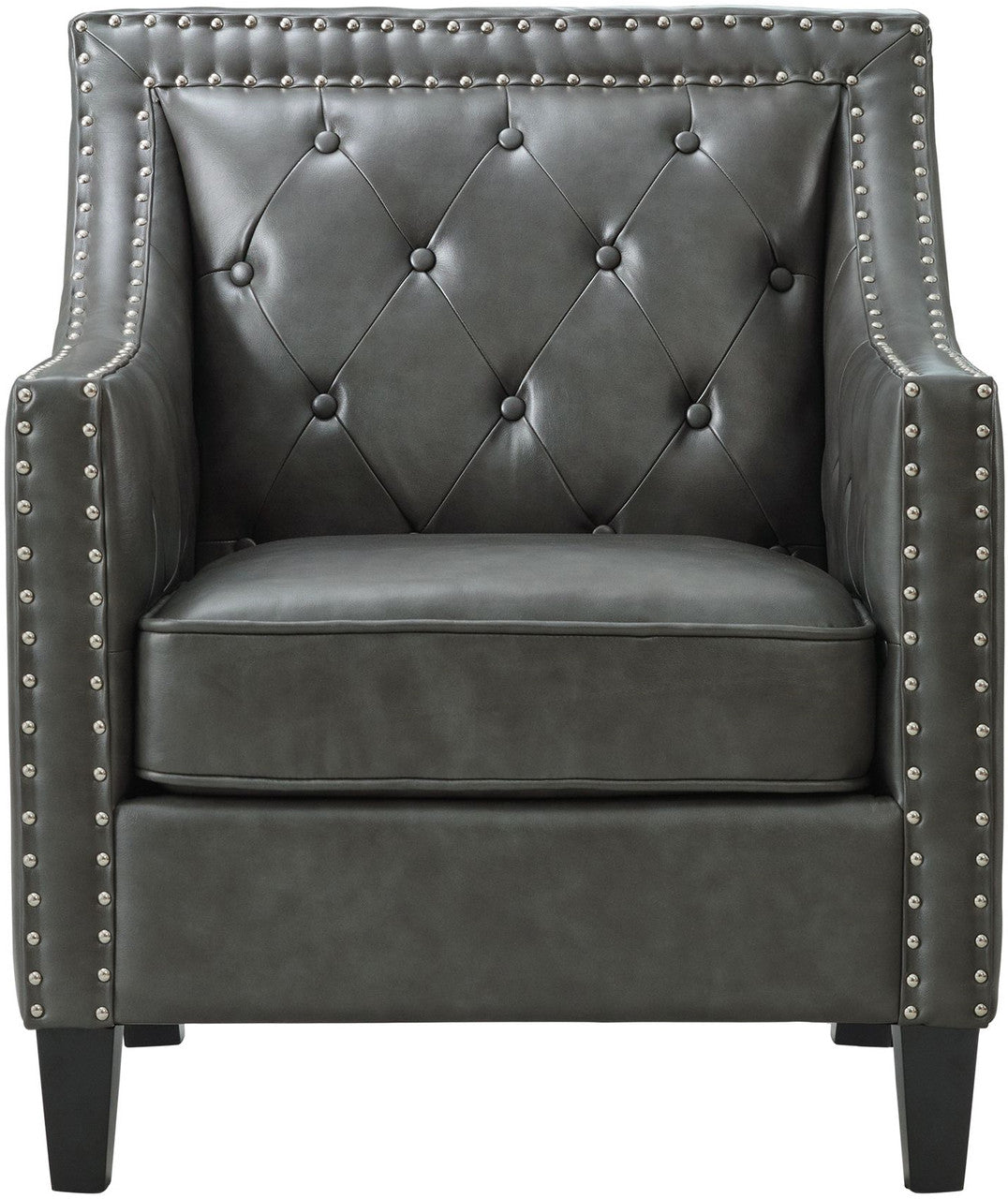 DAHLIA Gray Faux Leather 30" Wide Accent Chair