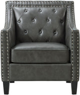 DAHLIA Gray Faux Leather 30" Wide Accent Chair