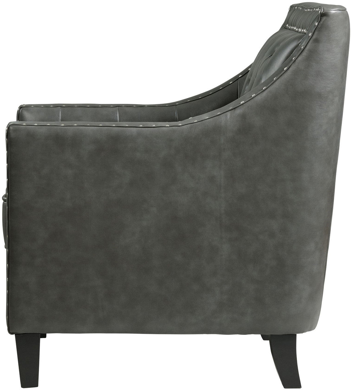 DAHLIA Gray Faux Leather 30" Wide Accent Chair