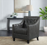DAHLIA Gray Faux Leather 30" Wide Accent Chair