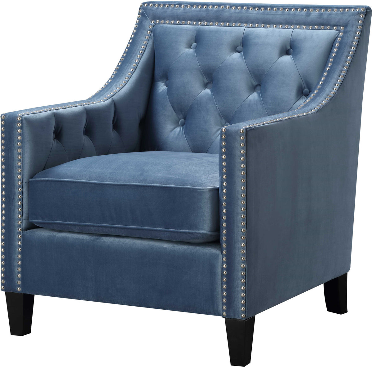 DAHLIA Marine Blue Fabric 30" Wide Accent Chair