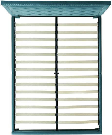 DAHLIA Marine Blue Velvet Platform Bed